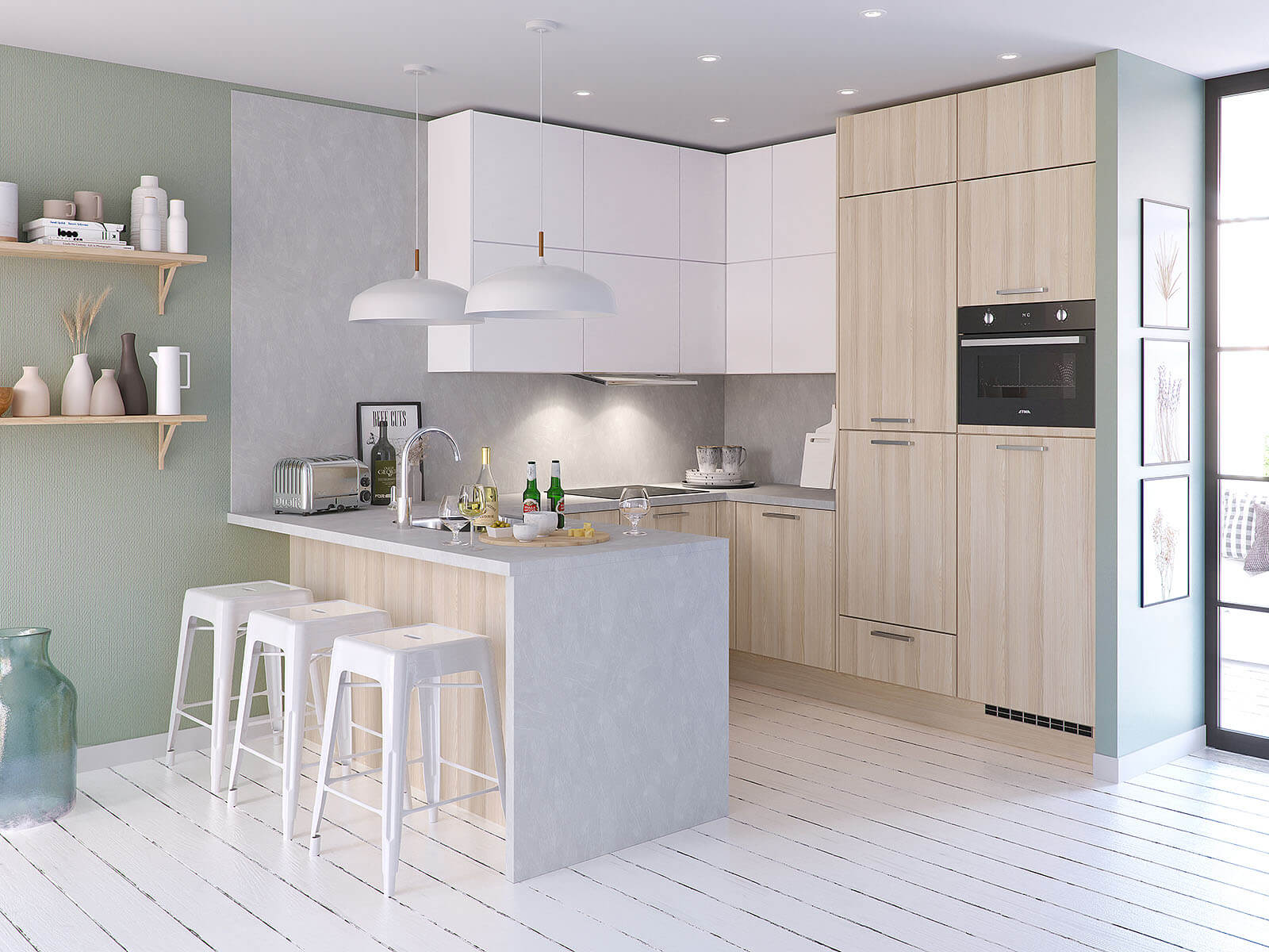 Houten Scandinavische keuken
