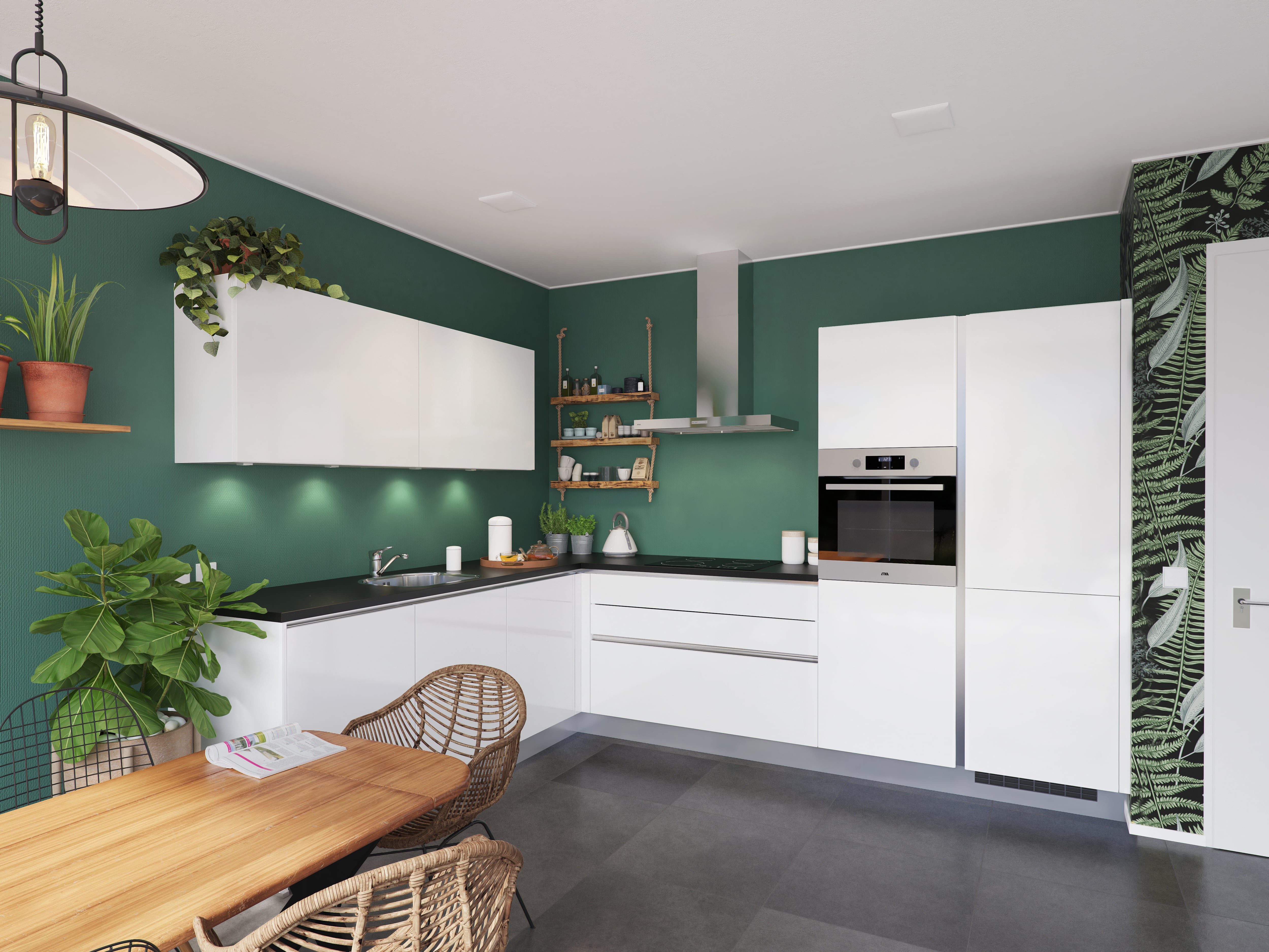 Moderne keuken Andes wit hoogglans