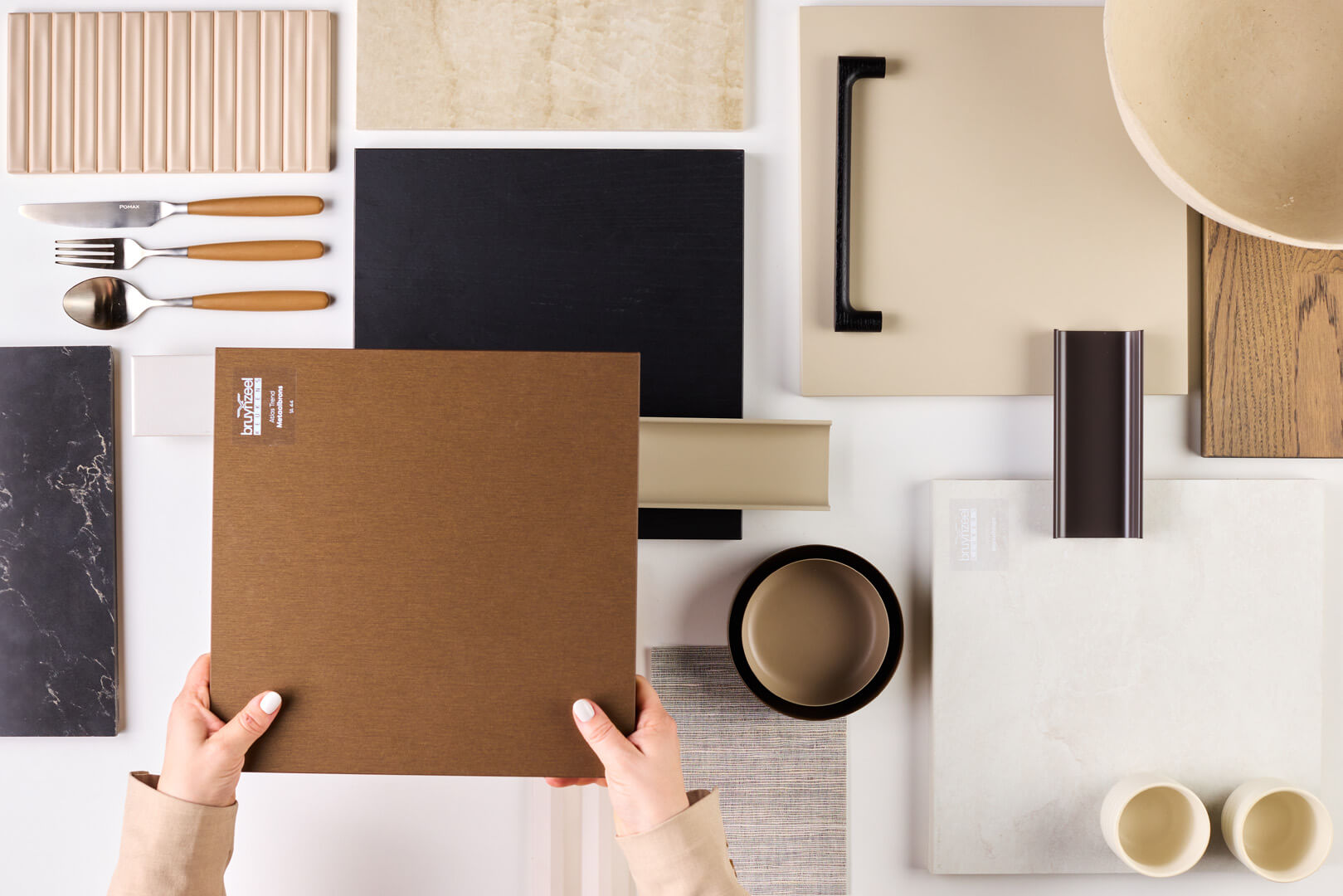 Moodboard voor design keuken met moderne materialen