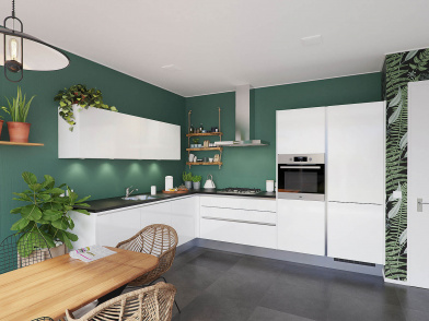 Scandinavische witte keuken