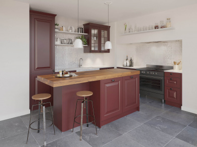 Keuken Rustiek Robijnrood