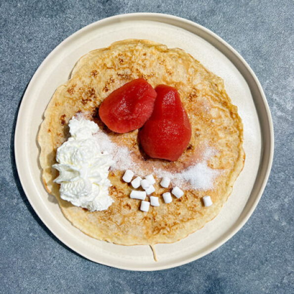 Pannenkoek met stoofpeer