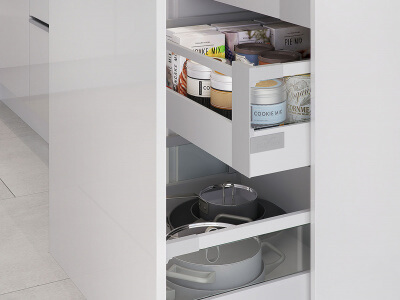 Kast met voorraadlade