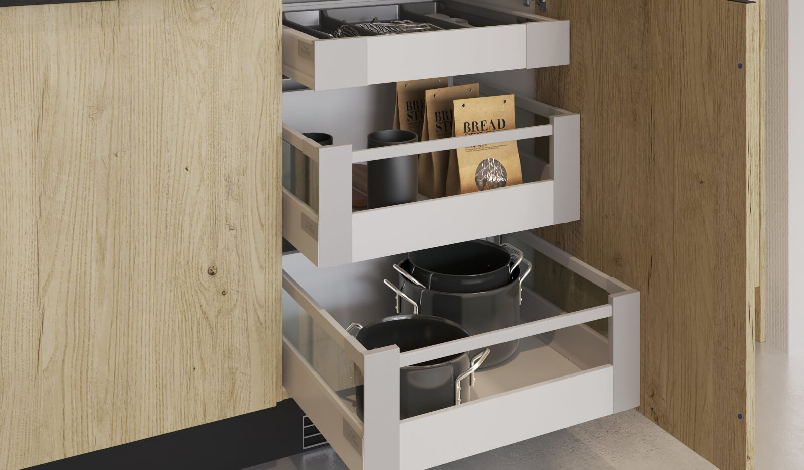 Keuken Brighton zwart - voorraadkast