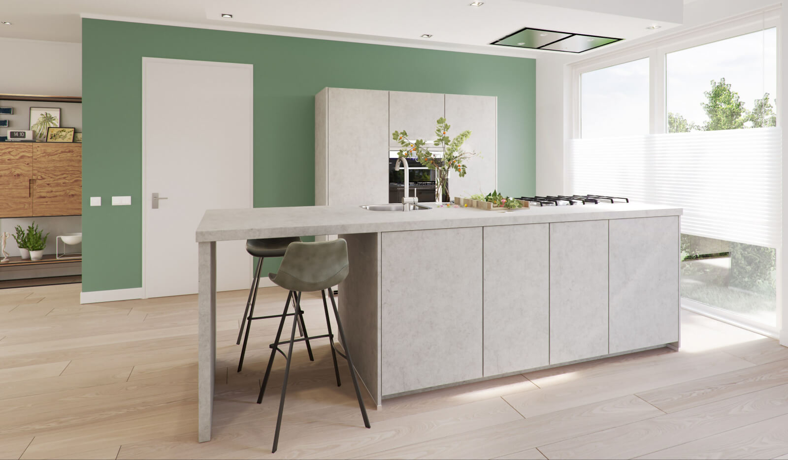 Keuken Atlas betongrijs - bar