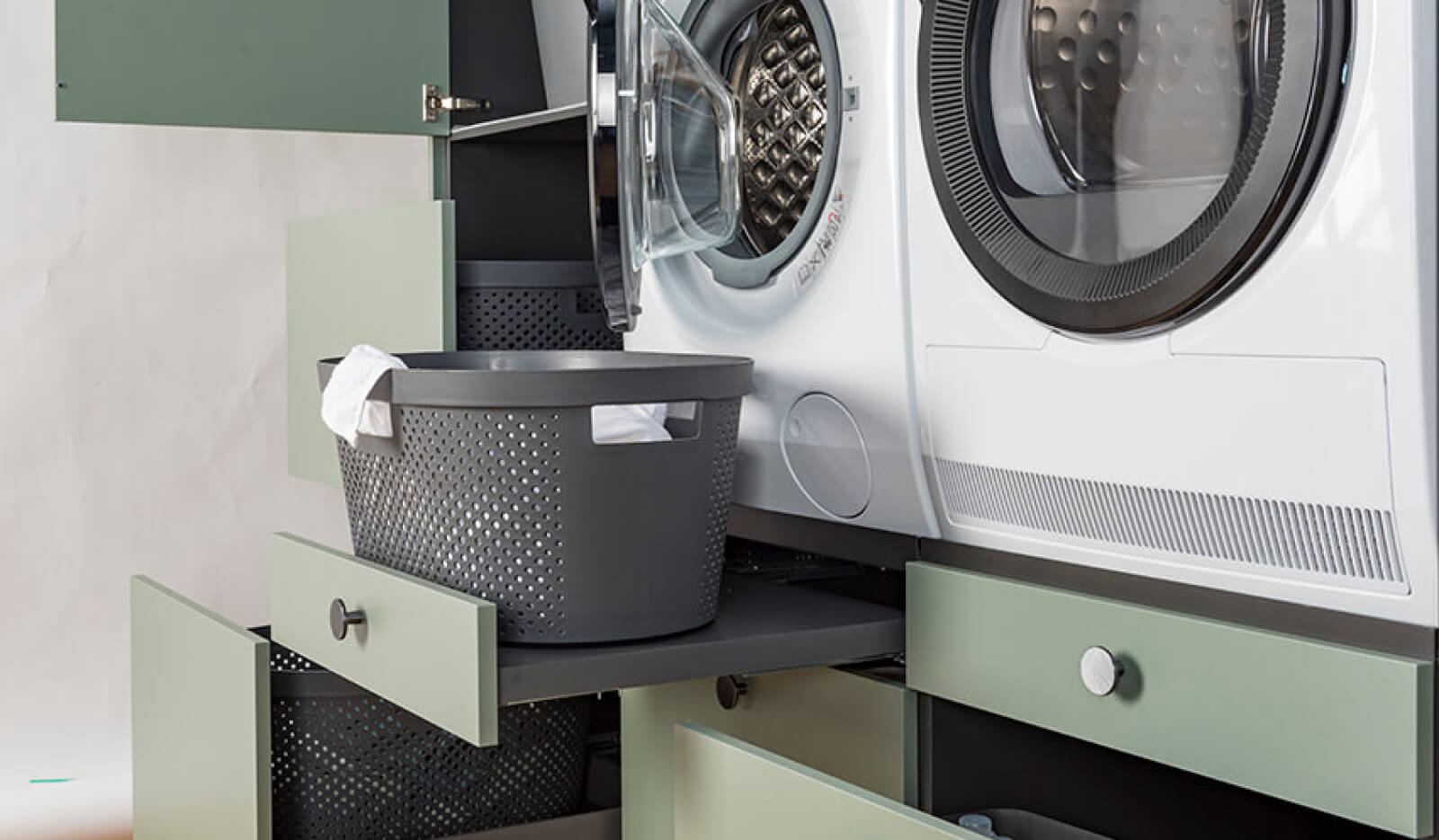 Draagconstructie wasmachine en droger
