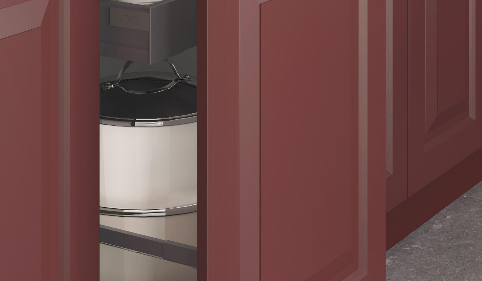 Keuken Rustiek robijnrood - voorraadlade 