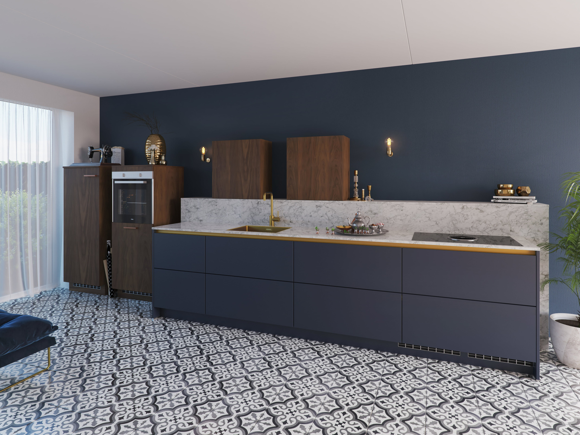 Keuken Atlas Trend indigoblauw - design keuken 