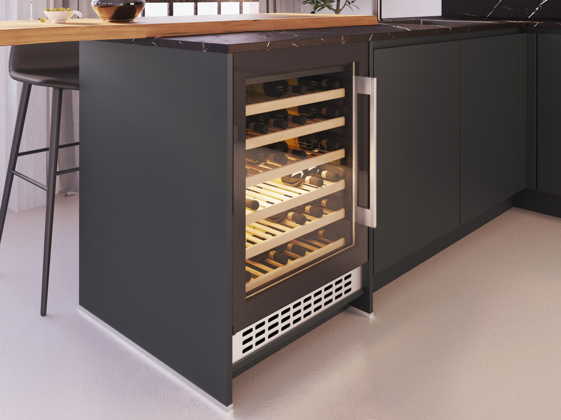 Keuken Matterhorn leisteengrijs - wijnklimaatkast