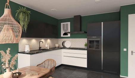 Keuken Andes wit i.c.m. Atlas leisteengrijs