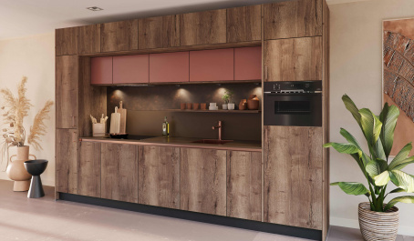 Keuken Jura wild eiken donker en Metallic koper