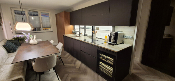 Showroomkeuken Next125 ( NX620 Noten Natuur icm NX240 Mokkabruin )